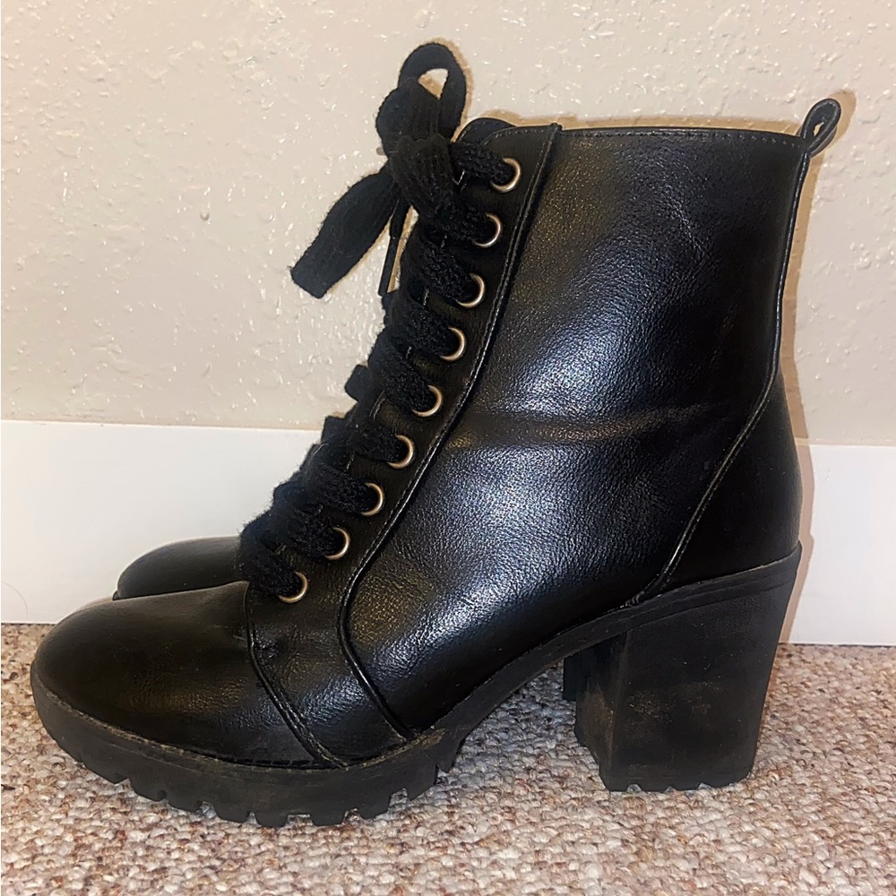 Black Combat Heels